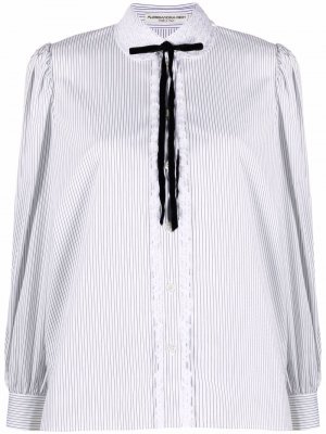 Рубашка в полоску с воротником Питер Пэн Alessandra Rich. Цвет: белый