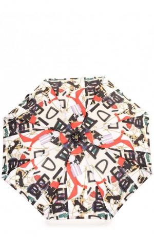 Складной зонт с принтом Burberry. Цвет: черный