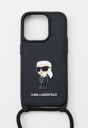 Чехол для iPhone Karl Lagerfeld 15 Pro, кросс-боди. Цвет: черный