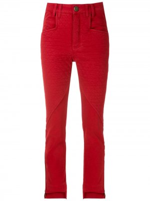 Стеганые укороченные джинсы Salena Andrea Bogosian. Цвет: красный