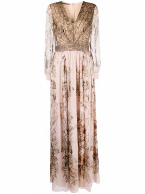 Вечернее платье с цветочным принтом Alberta Ferretti. Цвет: розовый