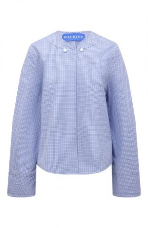 Хлопковая блузка Nackiye. Цвет: синий