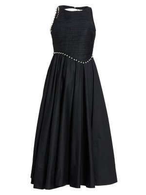 Платье миди Florence с жемчужной отделкой , черный Aje
