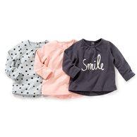 3 футболки с длинными рукавами R edition SHOPPING PRIX. Цвет: розовый + серый + черный