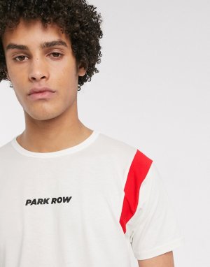 Белая футболка со вставками на плечах -Белый Park Row
