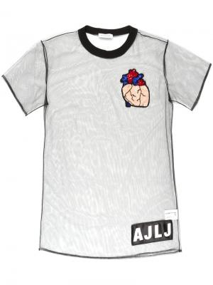 Прозрачная футболка с заплаткой в виде сердца Au Jour Le. Цвет: чёрный