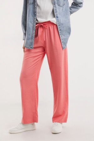 Коралловые брюки из смесового льна с прямыми штанинами , розовый JD Williams