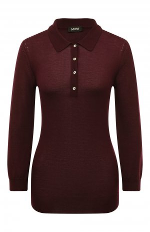Кашемировый пуловер-поло MUST. Цвет: бордовый