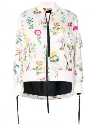 Куртка-бомбер с цветочным принтом Nº21. Цвет: бежевый