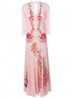 Длинное платье Farewell Temperley London. Цвет: розовый и фиолетовый