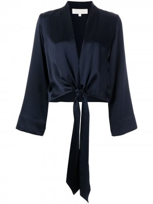 Блузка с завязками Michelle Mason. Цвет: синий
