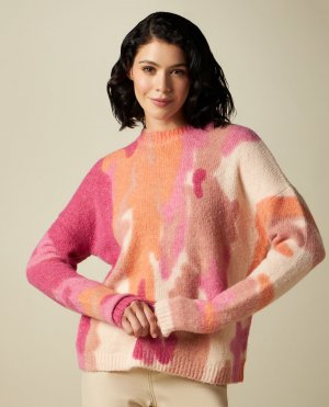 Женский трикотажный пуловер из смесовой шерсти , роза Iwie
