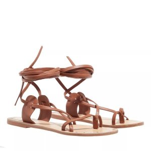 Эспадрильи tie-up leather sandals tan Manebi, коричневый Manebí