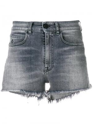 Приталенные джинсовые шорты Marcelo Burlon County Of Milan. Цвет: серый