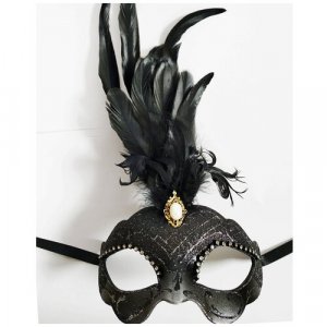 Венецианская серая маска Civetta ciuffo (7021) Giacometti. Цвет: черный/серый