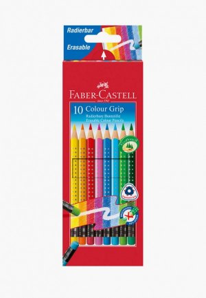 Набор карандашей Faber-Castell Grip, цветные, стираемые, 10 цв.. Цвет: разноцветный