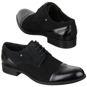 Кожаные мужские туфли черного цвета С-6974-Z009-00S01 Conhpol. Цвет: черный