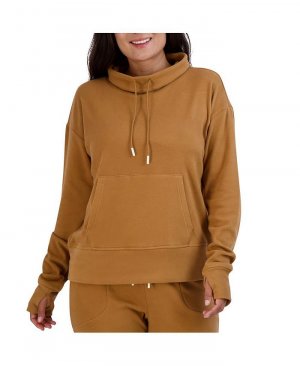 Женский флисовый пуловер с кулиской и воротником-воронкой BEARPAW, цвет Tobacco brown Bearpaw