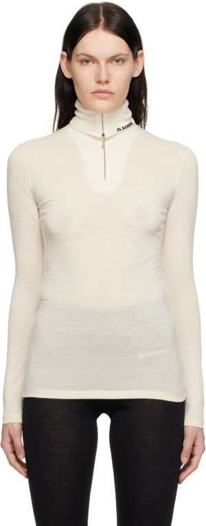 Рубашка-поло Off-White с откидным верхом Jil Sander