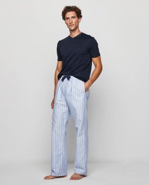 Мужская пижама с длинными брюками и короткими синими тканями трикотажной футболкой , синий Mirto