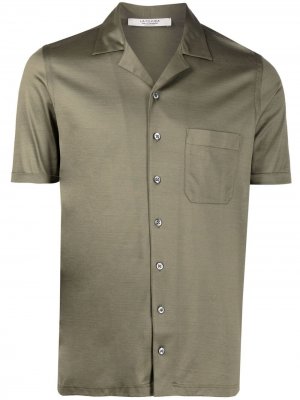 Рубашка с короткими рукавами и заостренным воротником D4.0. Цвет: зеленый