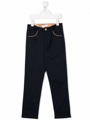 Узкие брюки с нашивкой-логотипом Alviero Martini Kids. Цвет: синий