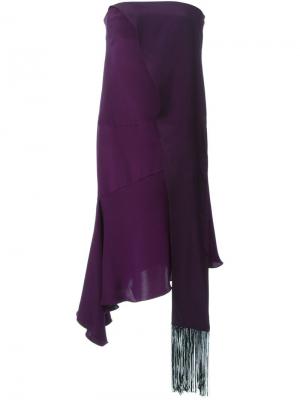 Платье без бретелей с деталью в виде шарфа Costume National. Цвет: розовый и фиолетовый