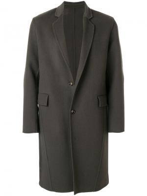 Однобортное пальто Harmony Paris. Цвет: серый