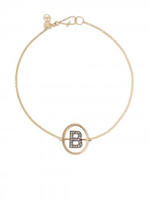 Золотой браслет с инициалом B и бриллиантами Annoushka. Цвет: желтый