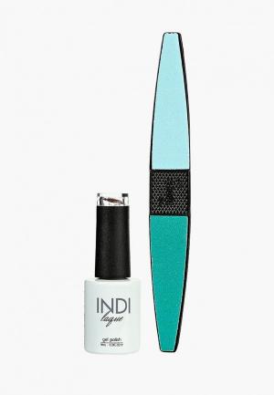 Набор для ухода за ногтями Runail Professional пилка ногтей и Гель-лак INDI laque, 9 мл №3674. Цвет: фиолетовый