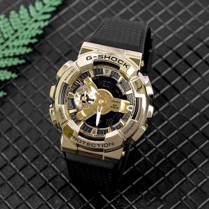 Повседневные часы G-Shock Black Gold Anadigi со стальным безелем и металлическим корпусом Casio
