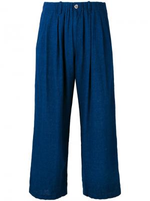 Укороченные брюки Blue Japan. Цвет: синий