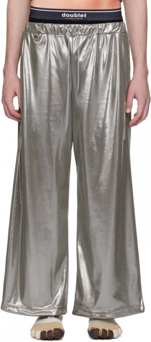 Серебряные спортивные брюки из звеньев цепочки Doublet