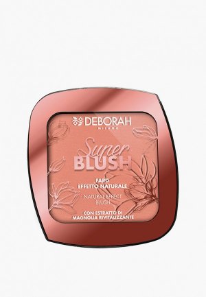 Румяна Deborah SUPER BLUSH, с Цветочным ароматом, тон 02 Coral pink, 9 г. Цвет: коралловый