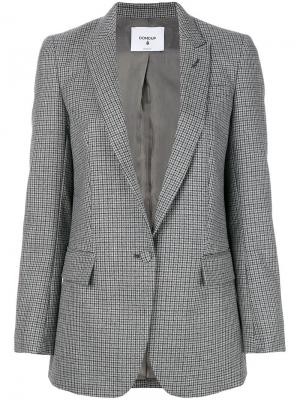Приталенный пиджак в клетку Dondup. Цвет: серый