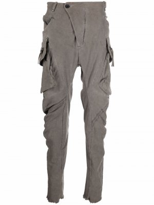 Узкие брюки карго Masnada. Цвет: серый