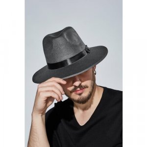 Шляпа, размер 56/59, черный, серый Nothing but Love. Цвет: черный/серый