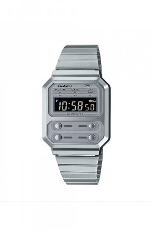 Часы из коллекции нержавеющей стали и пластика/пластика - A100We-7Bef , серебро Casio