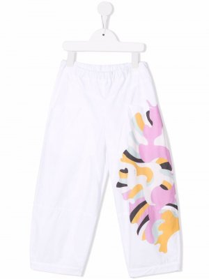 Geometric-print trousers Emilio Pucci Junior. Цвет: белый