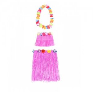 Гавайская юбка розовая 40 см, топ, ожерелье лея 96 см Happy Pirate. Цвет: розовый