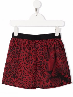 Плавки-шорты с леопардовым принтом Dolce & Gabbana Kids. Цвет: красный