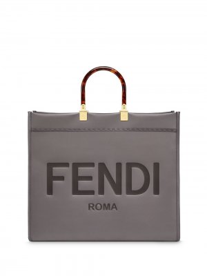 Большая сумка-тоут Sunshine Fendi. Цвет: серый