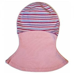 Шапка - шлем на девочку, детский головной убор, 95% хлопок, балаклава розовая Кроха. Цвет: розовый