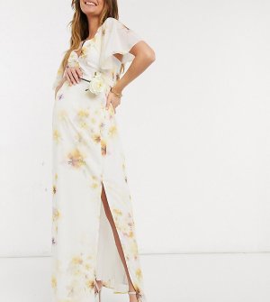 Платье макси с желтым цветочным принтом bridesmaid-Многоцветный Hope & Ivy Maternity