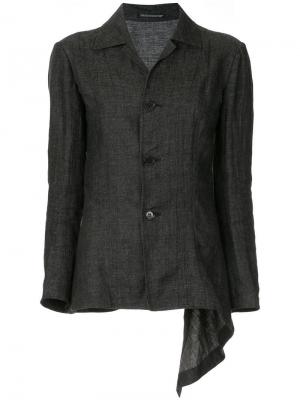 Облегающий пиджак с асимметричной драпировкой Yohji Yamamoto Vintage. Цвет: серый