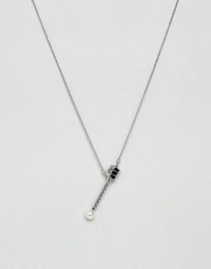 Ожерелье с подвеской в форме винта Cheap Monday. Цвет: серебряный