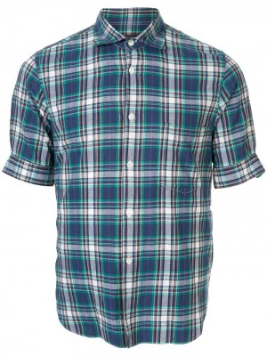 Клетчатая рубашка с короткими рукавами Comme Des Garçons Pre-Owned. Цвет: синий
