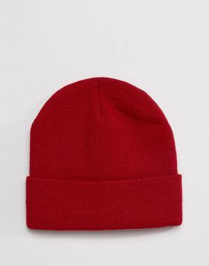Бордовая шапка-бини Gregorys. Цвет: красный