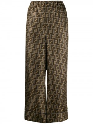 Укороченные брюки палаццо Fendi. Цвет: черный