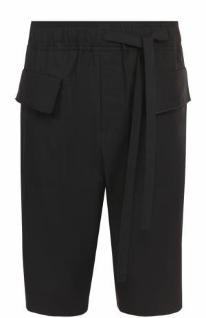 Удлиненные хлопковые шорты с заниженной линией шага Damir Doma. Цвет: черный